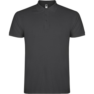 Star short sleeve men's polo, Dark Lead (Polo short, mixed fiber, synthetic)