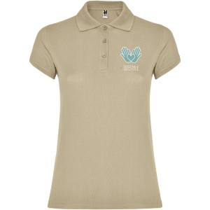 Star short sleeve women's polo, Sand (Polo short, mixed fiber, synthetic)