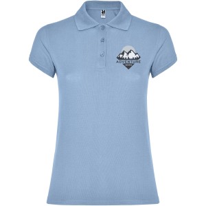 Star short sleeve women's polo, Sky blue (Polo short, mixed fiber, synthetic)