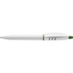 Stilolinea S30 plastic ballpen, white/green (4740-224)