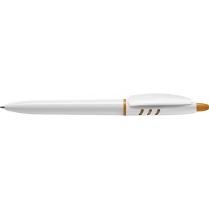 Stilolinea S30 plastic ballpen, white/orange (Plastic pen)
