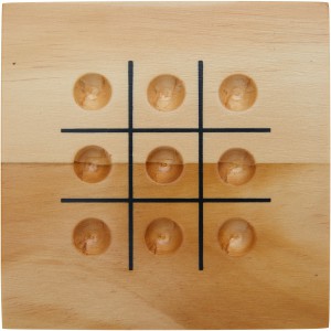 Strobus wooden tic-tac-toe game, Natural (Games)