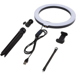 Studio ring light with phone holder and tripod, Solid black (Other electronics)