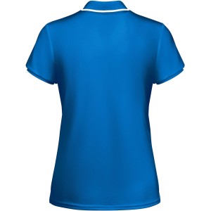 Tamil short sleeve women's sports polo, Royal blue, White (T-shirt, mixed fiber, synthetic)