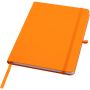 Teak A5 recycled hard cover notebook with lined pages, Orang