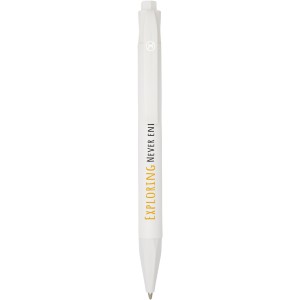Terra corn plastic ballpoint pen, White (Metallic pen)
