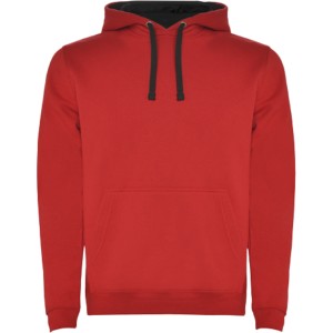 Urban kids hoodie, Red, Solid black (Pullovers)