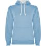 Urban women's hoodie, Sky blue, White