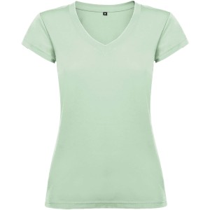Victoria short sleeve women's v-neck t-shirt, Mist Green (T-shirt, 90-100% cotton)