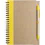 Wire bound notebook with ballpen. Stella, yellow